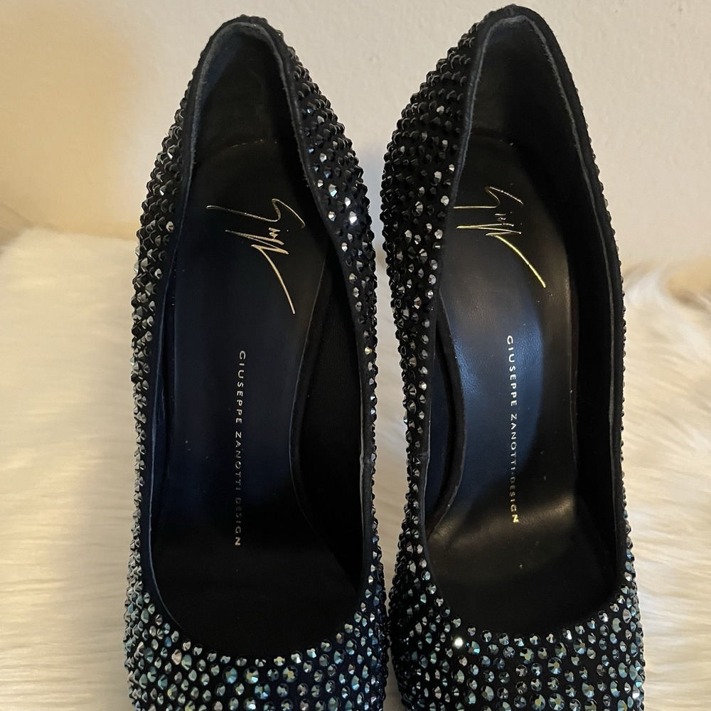Giuseppe Zanotti Sharon Peep Toe Platform Pumps Sz 37 (US 7) Crystal Rhinestone - Picture 4 of 16
